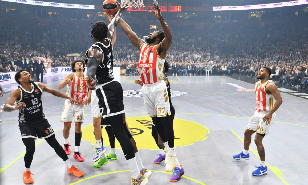 SAMMY OJELEYE Semi Odzelej kosarkas Partizana na utakmici Evrolige protiv Crvene zvezde u hali Beogradska arena, Beograd 12.12.2025. godine Foto: Marko Metlas Kosarka, Partizan, Evroliga, Crvena zvezda