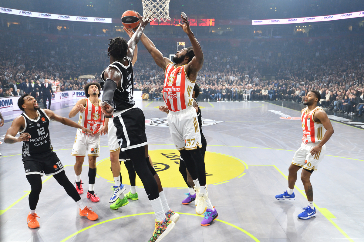 SAMMY OJELEYE Semi Odzelej kosarkas Partizana na utakmici Evrolige protiv Crvene zvezde u hali Beogradska arena, Beograd 12.12.2025. godine Foto: Marko Metlas Kosarka, Partizan, Evroliga, Crvena zvezda