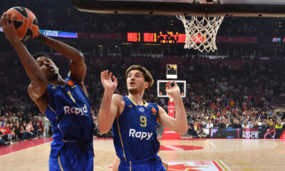 JAYLEN HOARD Dzejlen Hord i ROMAN SORKIN kosarkasi Makabija Tel Aviv na utakmici Evrolige protiv Crvene zvezde u hali Beogradska arena, Beograd 06.02.2026. godine Foto: Marko Metlas Kosarka, Crvena zvezda, Evroliga, Makabi Tel Aviv