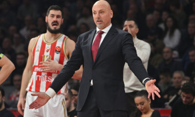 SASA OBRADOVIC trener kosarkasa Crvene zvezde na utakmici Evrolige protiv Anadolu Efesa Istanbul u hali Beogradska arena, Beograd 25.02.2026. godine Foto: Marko Metlas Kosarka, Crvena zvezda, Evroliga, Anadolu Efes Istanbul