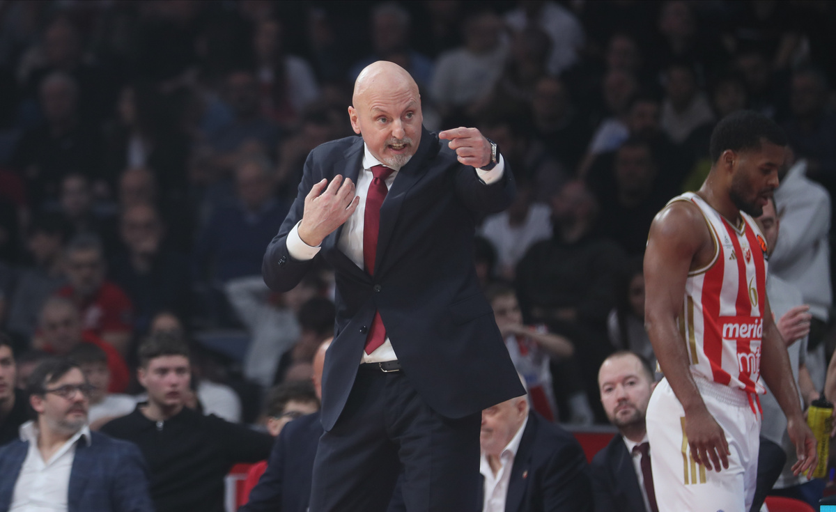 SASA OBRADOVIC, trener kosarkasa Crvene zvezde, na utakmici Evrolige protiv Bajerna, u Beogradskoj areni. Beograd, 06.03.2026. foto: MN Press / vm Kosarka, Euroleague, Crvena zvezda, Bajern Minhen