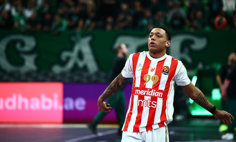 YAGO DOS SANTOS Jago dos Santos kosarkas Crvene zvezde na utakmici Evrolige protiv Panatinaikosa Atina u hali OAKA, Atina 20.03.2026. godine Foto: MN PRESS Kosarka, Crvena zvezda, Evroliga, Panatinaikos Atina