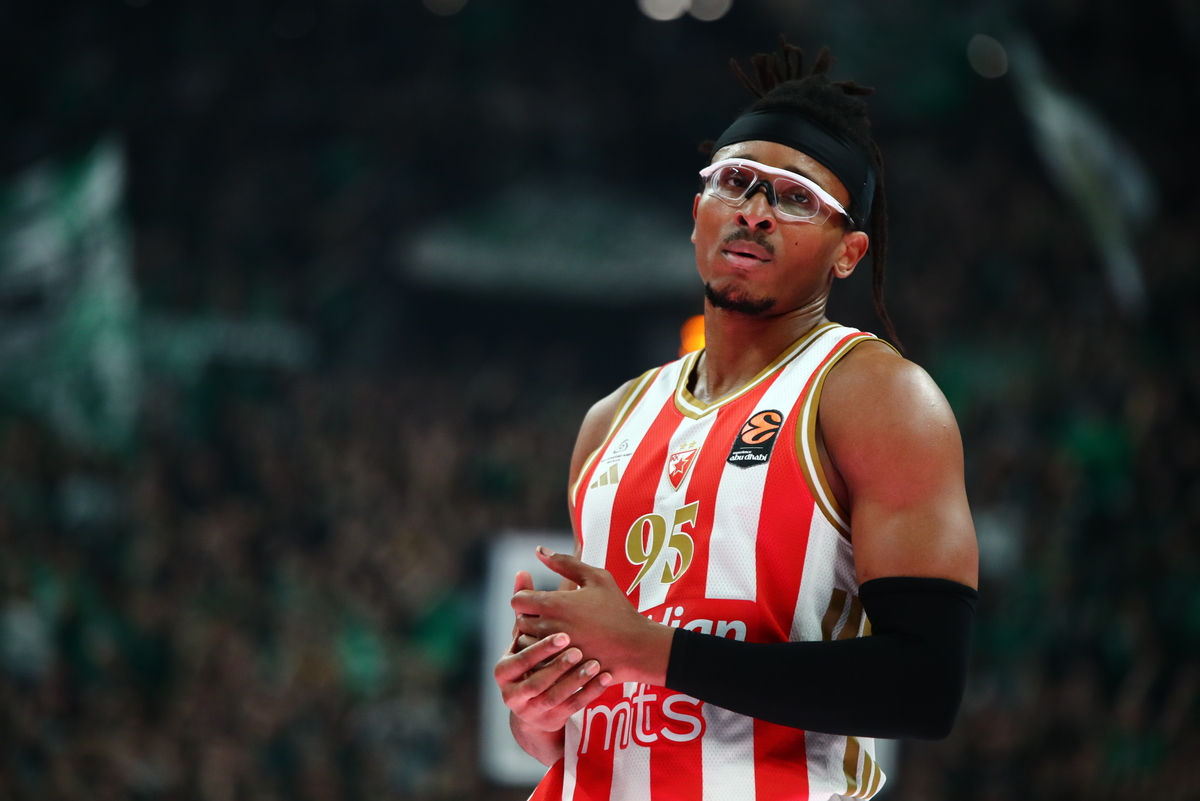 CHIMA MONEKE Cima Moneke kosarkas Crvene zvezde na utakmici Evrolige protiv Panatinaikosa Atina u hali OAKA, Atina 20.03.2026. godine Foto: MN PRESS Kosarka, Crvena zvezda, Evroliga, Panatinaikos Atina