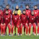 FILE - Iran players pose for a team photo ahead of the Women's Asian Cup soccer match between Iran and the Philippines in Robina, Australia, Sunday, March 8, 2026. (Dave Hunt/AAPImage via AP,File)