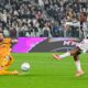 Juventus' Jonathan David makes an attempt on goal during the Italian Serie A soccer match between Juventus and Pisa in Genoa, Italy, Saturday, March 7, 2026. (Tano Pecoraro/LaPresse via AP)