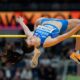 Angelina Topic, of Serbia, competes during the women's high jump final at the World Athletics Indoor Championships in Torun, Poland, Friday, March 20, 2026. (AP Photo/Matthias Schrader)