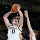 Illinois forward David Mirkovic (0) looks to pass during the first half in the first round of the NCAA college basketball tournament against Pennsylvania, Thursday, March 19, 2026, in Greenville, S.C. (AP Photo/Brynn Anderson)