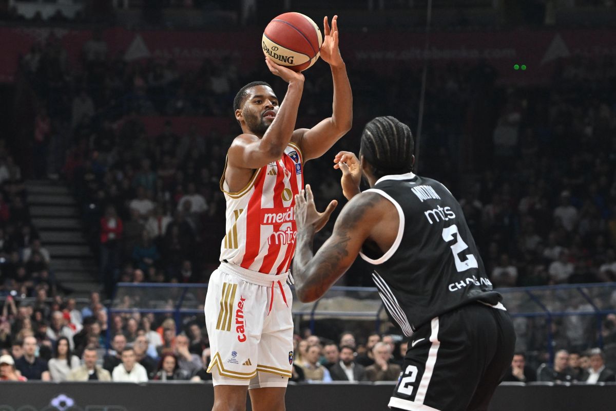 kosarkas Crvene zvezde na utakmici Jadranske ABA lige protiv Partizana u hali Beogradska arena, Beograd 22.03.2026. godine Foto: Marko Metlas Kosarka, Partizan, Jadranska ABA liga, Crvena zvezda