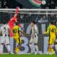 Juventus goalkeeper Mattia Perin clear the ball during the Serie A soccer match between Juventus and Sassuolo in Turin, Italy, Saturday, March 21, 2026. (Tano Pecoraro/LaPresse via AP)