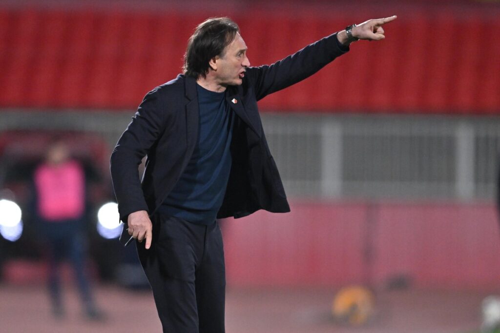 Trener Vojvodine na utakmici Superlige Prvenstva Srbije protiv Partizana na stadionu Karadjordje, Novi Sad 08.03.2026. godine Foto: Marko Metlas Fudbal, Partizan, Superliga Prvenstvo Srbije, Vojvodina Novi Sad