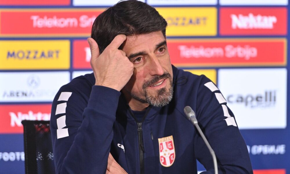 VELJKO PAUNOVIC selektor i trener fudbalera reprezentacije Srbije pres konferencija u sportskom centru FSS, Stara Pazova 30.03.2026. godine Foto: Marko Metlas Fudbal, Srbija, Pres konferencija