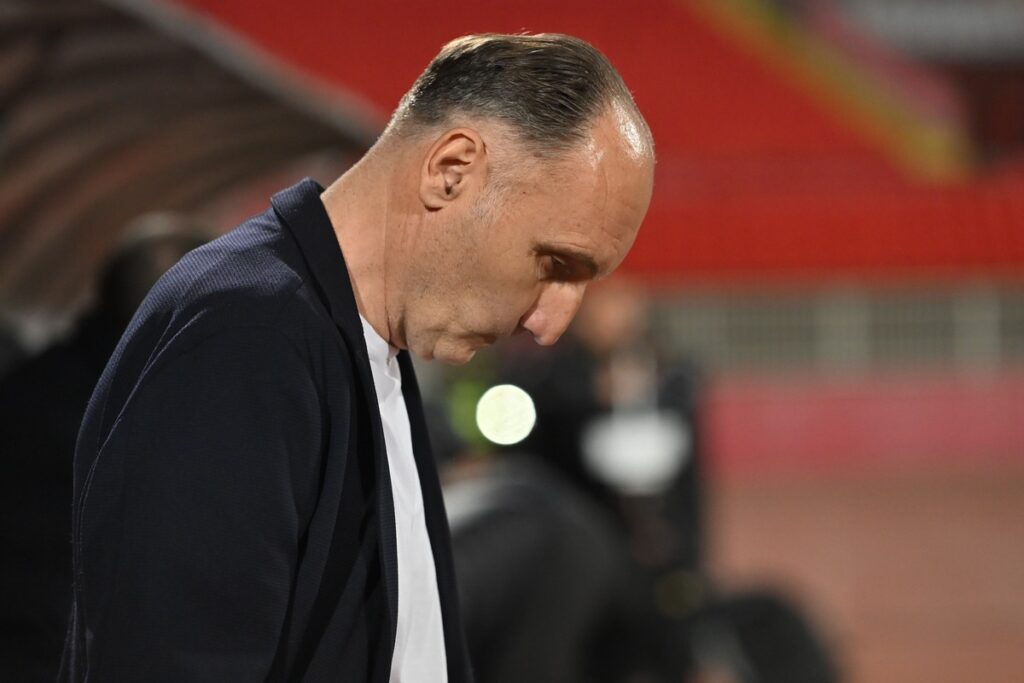 Trener Partizana na utakmici Superlige Prvenstva Srbije protiv Vojvodine Novi Sad na stadionu Karadjordje, Novi Sad 08.03.2026. godine Foto: Marko Metlas Fudbal, Partizan, Superliga Prvenstvo Srbije, Vojvodina Novi Sad