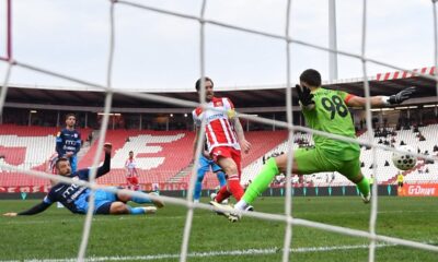 fudbaler Crvene zvezde na utakmici Superlige Prvenstva Srbije protiv Radnickog Nis na stadionu Rajka Mitica, Beograd, 21.03.2026. godine Foto: Marko Metlas Fudbal, Crvena zvezda, Superliga Prvenstvo Srbije, Radnicki Nis