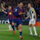 Barcelona's Marc Bernal celebrates after scoring his side's second goal during the Champions League round of 16, second leg soccer match between FC Barcelona and Newcastle United FC in Barcelona, Spain, Wednesday, March 18, 2026. (AP Photo/Joan Monfort)