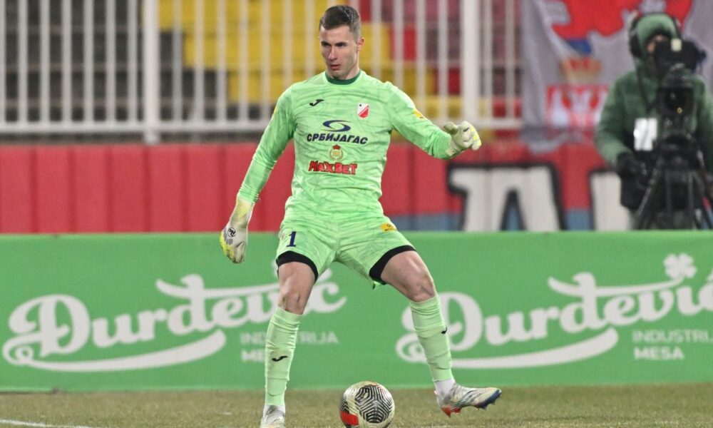 MATIJA GOCMANAC golman fudbalera Vojvodine Novi Sad na utakmici Superlige Prvenstva Srbije protiv Partizana na stadionu Karadjordje, Novi Sad 08.02.2025. godine Foto: Marko Metlas Fudbal, Partizan, Superliga Prvenstvo Srbije, Vojvodina Novi Sad