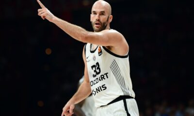 NICK CALATHES Nik Kalates, kosarkas Partizana, na utakmici Evrolige protiv Olimpijakosa, u hali Mira i prijateljstva u Pireju. Atina, 07.11.2025. foto: MN Press / kl Kosarka, Euroleague, Olimpijakos, Partizan