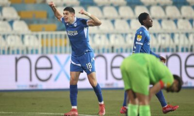STEFAN STANISAVLJEVIC fudbaler Novog Pazara na utakmici Superlige Prvenstva Srbije protiv Radnickog Nis na Gradsrkom stadionu, Novi Pazar 14.12.2025. godine Foto: Marko Metlas Fudbal, Radnicki Nis, Prvenstvo Srbije, Novi Pazar