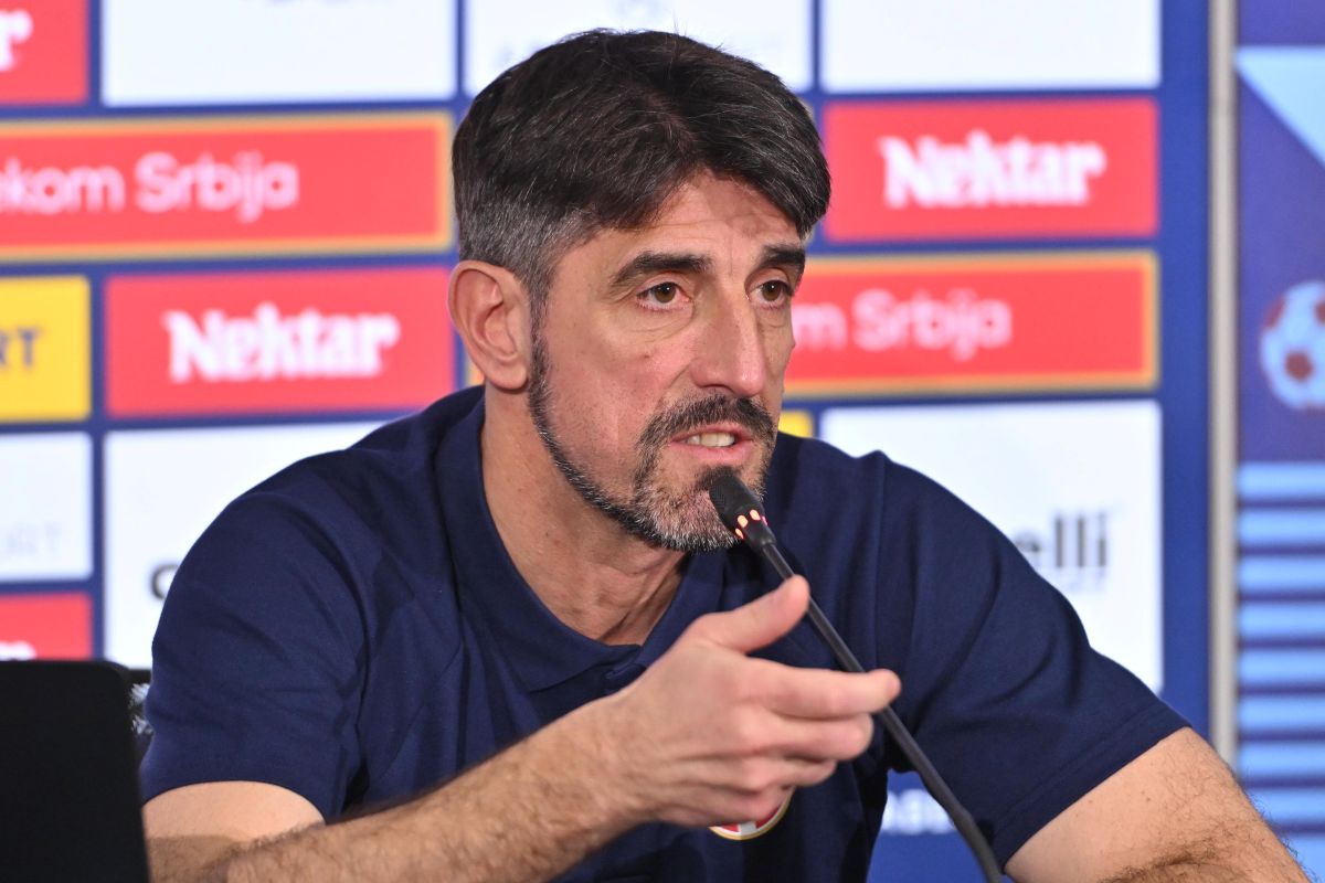 VELJKO PAUNOVIC selektor i trener fudbalske reprezentacije Srbije pres konferencija u sportskom centru FSS, Stara Pazova 23.03.2026. godine Foto: Marko Metlas Fudbal, Srbija, Pres konferencija