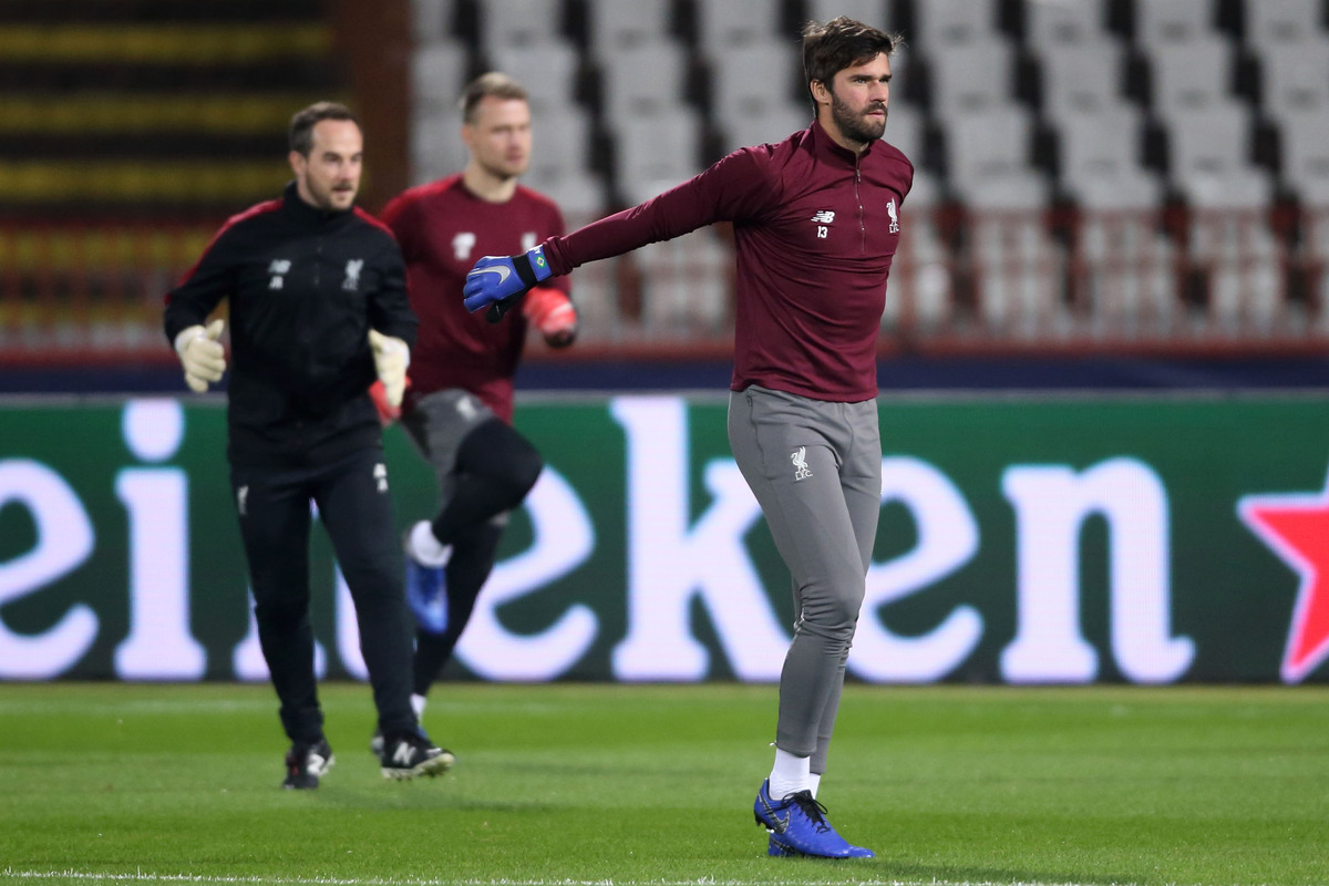 ALISSON BECKER Alison Beker golman fudbalera Liverpula na treningu pre utakmice UEFA Lige Sampiona protiv Crvene zvezde na stadionu Rajko Mitic, Beograd 05.11.2018. godine Foto: Marko Metlas Fudbal, Crvena zvezda, UEFA Liga Sampiona , Liverpul