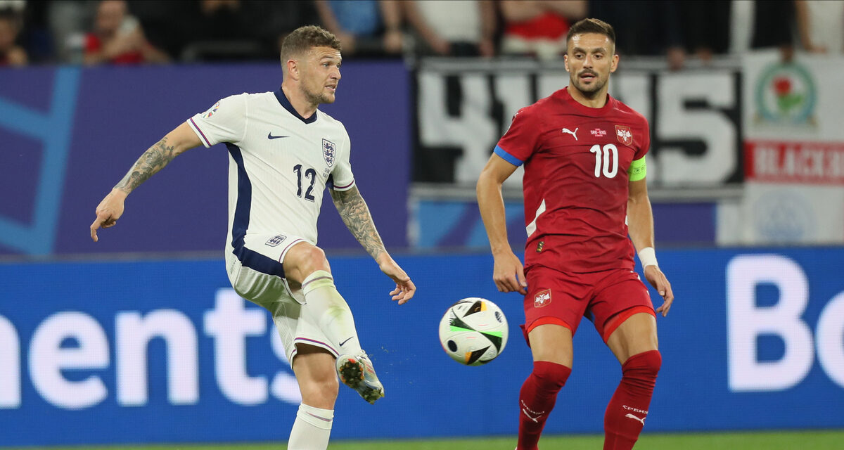 KIERAN TRIPPIER Kjeran Tripije fudbaler reprezentacije Engleske na utakmici UEFA Evropskog prvenstva 2024 godine protiv Srbije na stadionu AufSalke arena, Gelzenkirhen, 16.06.2024. godine Foto: Marko Metlas Fudbal, Reprezentacija, Srbija, UEFA Evropsko prvenstvo, EURO 2024, Engleska