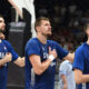 DUSAN RISTIC, NIKOLA JOKIC, ALEKSEJ POKUSEVSKI, kosarkasi Srbije, na prijateljskoj utakmici protiv Japana, u Beogradskoj areni. Beograd, 21.07.2024. foto: Nebojsa Parausic Kosarka, Srbija, Japan