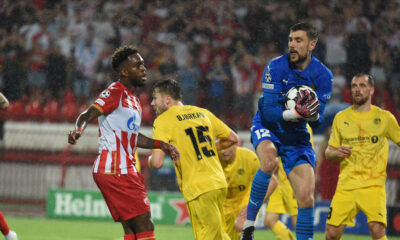 NIKITA HAIKIN golman, fudbaler Bodea, na utakmici kvalifikacija za UEFA Ligu sampiona protiv Crvene zvezde, na stadionu Rajko Mitic. Beograd, 28.08.2024. foto: Nebojsa Parausic Fudbal, Crvena zvezda, Bode Glimt