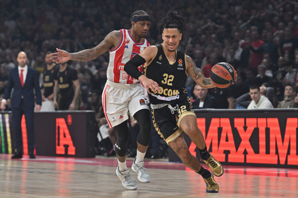 MATTHEW STRAZEL Metju Strazel kosarkas Monaka na utakmici Evrolige protiv Crvene zvezde u hali Beogradska arena, Beograd 17.01.2025. godine Foto: Marko Metlas
Kosarka, Crvena zvezda, Evroliga, Monako
