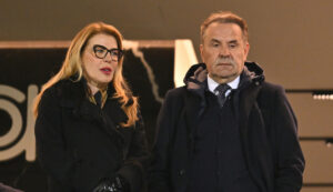 MILKA FORCAN clan UO i RASIM LJAJIC predsednik fudbalera Partizana na utakmici Superlige Prvenstva Srbije protiv Novog Pazara na stadionu Partizana, Beograd 09.11.2025. godine Foto: Marko Metlas Fudbal, Partizan, Superliga Prvenstvo Srbije, Novi Pazar