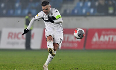 BIBARS NATCHO Bibars Natho fudbaler Partizana na utakmici Superlige Prvenstva Srbije protiv IMT na stadionu Lagator, Loznica 20.12.2025. godine Foto: Marko Metlas Fudbal, Partizan, Superliga Prvenstvo Srbije, IMT