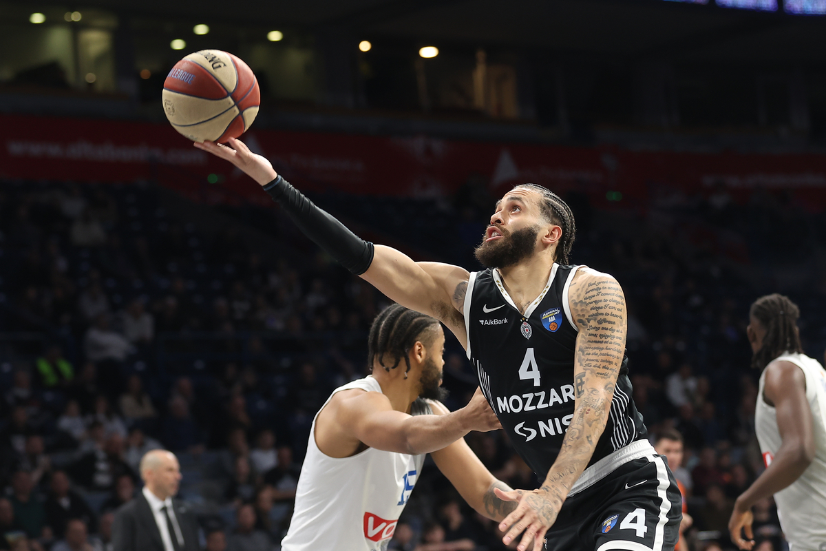 DUANE WASHINGTON Dvejn Vasington kosarkas Partizana na utakmici ABA lige protiv Buducnosti u hali Beogradska Arena, Beograd 15.02.2026. godine Foto: Ivica Veselinov / MN PRESS KOSARKA, BASKETBALL, ABA LIGA, ABA LEAGUE, JADRANSKA LIGA, ADRIATIC LEAGUE, KK PARTIZAN, KK BUDUCNOST PODGORICA