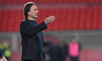 MIROSLAV TANJGA trener fudbalera Vojvodine Novi Sad na utakmici Superlige Prvenstva Srbije protiv Partizana na stadionu Karadjordje, Novi Sad 08.03.2026. godine Foto: Marko Metlas Fudbal, Partizan, Superliga Prvenstvo Srbije, Vojvodina Novi Sad