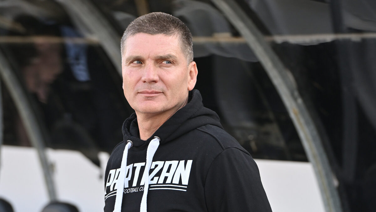 SRDJAN BLAGOJEVIC trener fudbalera Partizana na utakmici Superlige Prvenstva Srbije protiv TSC Backa Topola na stadionu Partizana, Beograd 14.03.2026. godine Foto: Marko Metlas Fudbal, Partizan, Superliga Prvenstvo Srbije, TSC Backa Topola