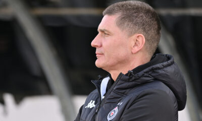 SRDJAN BLAGOJEVIC trener fudbalera Partizana na utakmici Superlige Prvenstva Srbije protiv TSC Backa Topola na stadionu Partizana, Beograd 14.03.2026. godine Foto: Marko Metlas Fudbal, Partizan, Superliga Prvenstvo Srbije, TSC Backa Topola