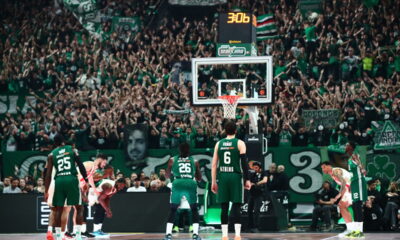 NAVIJACI kosarkasa Panatinaikosa Atina na utakmici Evrolige protivCrvene zvezde u hali OAKA, Atina 20.03.2026. godine Foto: MN PRESS Kosarka, Crvena zvezda, Evroliga, Panatinaikos Atina