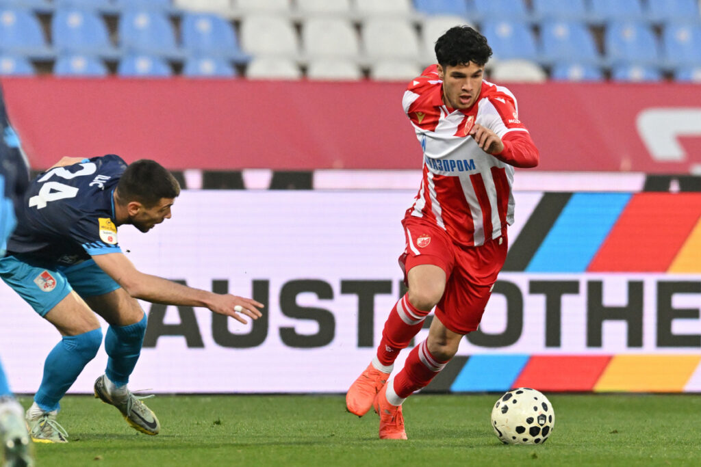 ADEM AVDIC fudbaler Crvene zvezde na utakmici Superlige Prvenstva Srbije protiv Radnickog Nis na stadionu Rajka Mitica, Beograd, 21.03.2026. godine Foto: Marko Metlas Fudbal, Crvena zvezda, Superliga Prvenstvo Srbije, Radnicki Nis