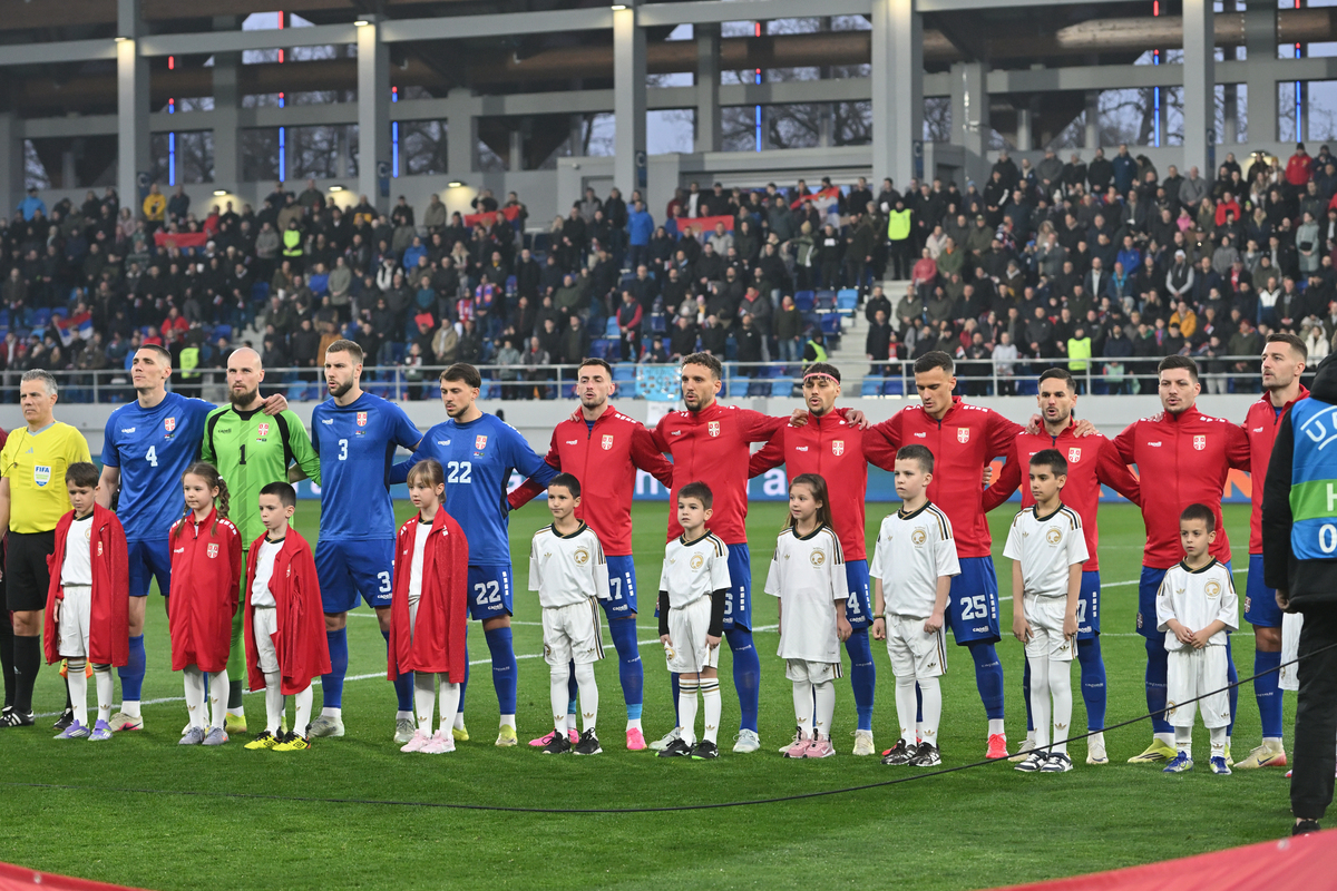 EKIPA fudbalera reprezentacije Srbije na prijateljskoj utakmici protiv Saudijske Arabije na stadionu TSC arena, Backa Topola 31.03.2026. godine Foto: Marko Metlas Fudbal, Reprezentacija, Srbija, Saudijska Arabija, Prijateljska utakmica