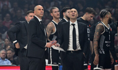 JOAN PENARROYA Djoan Penjaroja trener kosarkasa Partizana na utakmici Evrolige protiv Crvene zvezde u hali Beogradska arena, Beograd 02.04.2026. godine Foto: Marko Metlas Kosarka, Crvena zvezda, Evroliga, Partizan
