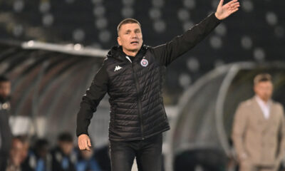SRDJAN BLAGOJEVIC trener fudbalera Partizana na utakmici Superlige Prvenstva Srbije protiv Cukarickog na stadionu Partizana, Beograd 05.04.2026. godine Foto: Marko Metlas Fudbal, Partizan, Superliga Prvenstvo Srbije, Cukaricki