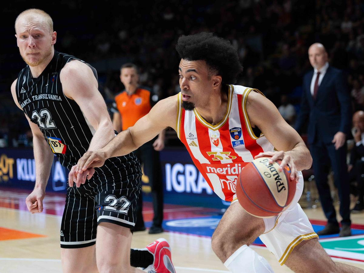 JORDAN NWORA Dzordan Nvora, kosarkas Crvene zvezde, na utakmici ABA lige protiv Kluza, u hali Aleksandar Nikolic. Beograd, 13.04.2026. foto: MN Press / djk Kosarka, ABA League, Crvena zvezda, Kluz