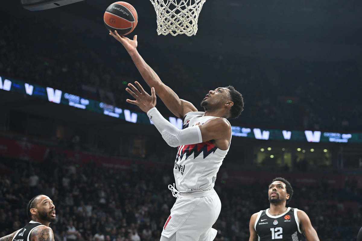 TRENT FORREST Trent Forest kosarkas Baskonije Vitorija Gasteiz na utakmici Evrolige protiv Partizana u hali Beogradske arene, Beograd 16.04.2026. godine Foto: Marko Metlas Kosarka, Partizan, Evroliga, Baskonija
