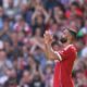 Liverpool's Mohamed Salah leaves the pitch after being substituted during the English Premier League soccer match between Liverpool and Crystal Palace in Liverpool, England, Saturday, April 25, 2026. (AP Photo/Ian Hodgson)