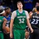 Dallas Mavericks' Cooper Flagg looks down court after sinking a basket for his 50th point of the night late in the second half of an NBA basketball game against the Orlando Magic Friday, April 3, 2026, in Dallas. (AP Photo/Tony Gutierrez)