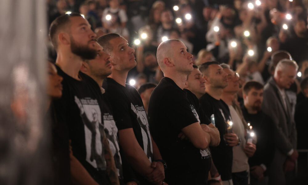 Bivši kosarkasi Partizana na utakmici Evrolige protiv Zallgirisa u hali Beogradska Arena, Beograd 10.04.2026. godine Foto: Ivica Veselinov / MN PRESS KOSARKA, BASKETBALL, EVROLIGA, EUROLEAGUE, PARTIZAN, ZALGIRIS