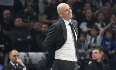 Trener Partizana na utakmici Evrolige protiv Zallgirisa u hali Beogradska Arena, Beograd 10.04.2026. godine Foto: Ivica Veselinov / MN PRESS KOSARKA, BASKETBALL, EVROLIGA, EUROLEAGUE, PARTIZAN, ZALGIRIS