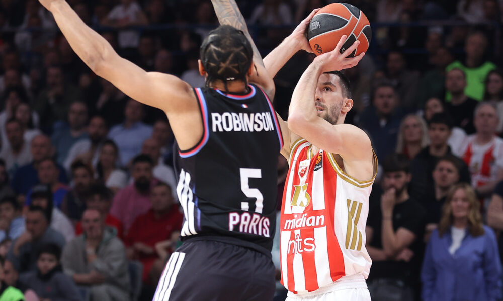 kosarkas Crvene Zvezde na utakmici Evrolige protiv Pariza u hali Beogradska Arena, Beograd 07.04.2026. godine Foto: Ivica Veselinov / MN PRESS KOSARKA, BASKETBALL, EVROLIGA, EUROLEAGUE, CRVENA ZVEZDA, PARIS, PARIZ