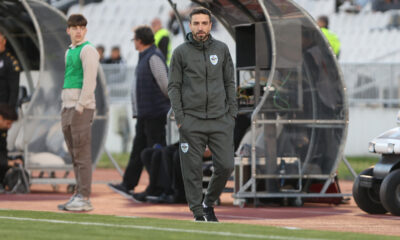 Trener Železničara iz Pančeva na utakmici Superlige Srbije protiv Partizana na stadionu Partizana, Beograd 18.04.2026. godine Foto: Ivica Veselinov / MN PRESS FUDBAL, FOOTBALL, MOZZART SUPERLIGA, PRVENSTVO SRBIJE, NATIONAL CHAMPIONSHIP, PARTIZAN, FK ZELEZNICAR PANCEVO