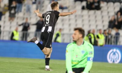 fudbaler Partizana na utakmici Mocart Superlige Srbije protiv Zeleznicara na stadionu Partizana, Beograd 18.04.2026. godine Foto: Ivica Veselinov / MN PRESS FUDBAL, FOOTBALL, MOZZART SUPERLIGA, PRVENSTVO SRBIJE, NATIONAL CHAMPIONSHIP, PARTIZAN, FK ZELEZNICAR PANCEVO