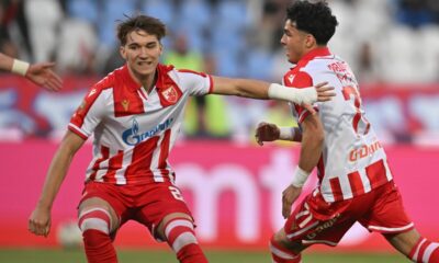 fudbaler Crvene zvezde na utakmici Superlige Prvenstva Srbije protiv Partizana na stadionu Rajka Mitica, Beograd, 26.04.2026. godine Foto: Marko Metlas Fudbal, Crvena zvezda, Superliga Prvenstvo Srbije, Partizan