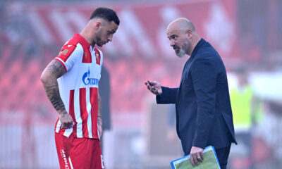 fudbaler Crvene zvezde na utakmici Superlige Prvenstva Srbije protiv Vojvodine Novi Sad na stadionu Rajka Mitica, Beograd, 18.04.2026. godine Foto: Marko Metlas Fudbal, Crvena zvezda, Superliga Prvenstvo Srbije, Vojvodina Novi Sad