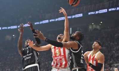 kosarkas Crvene zvezde na utakmici Evrolige protiv Parizana u hali Beogradska arena, Beograd 02.04.2026. godine Foto: Marko Metlas Kosarka, Crvena zvezda, Evroliga, Partizan